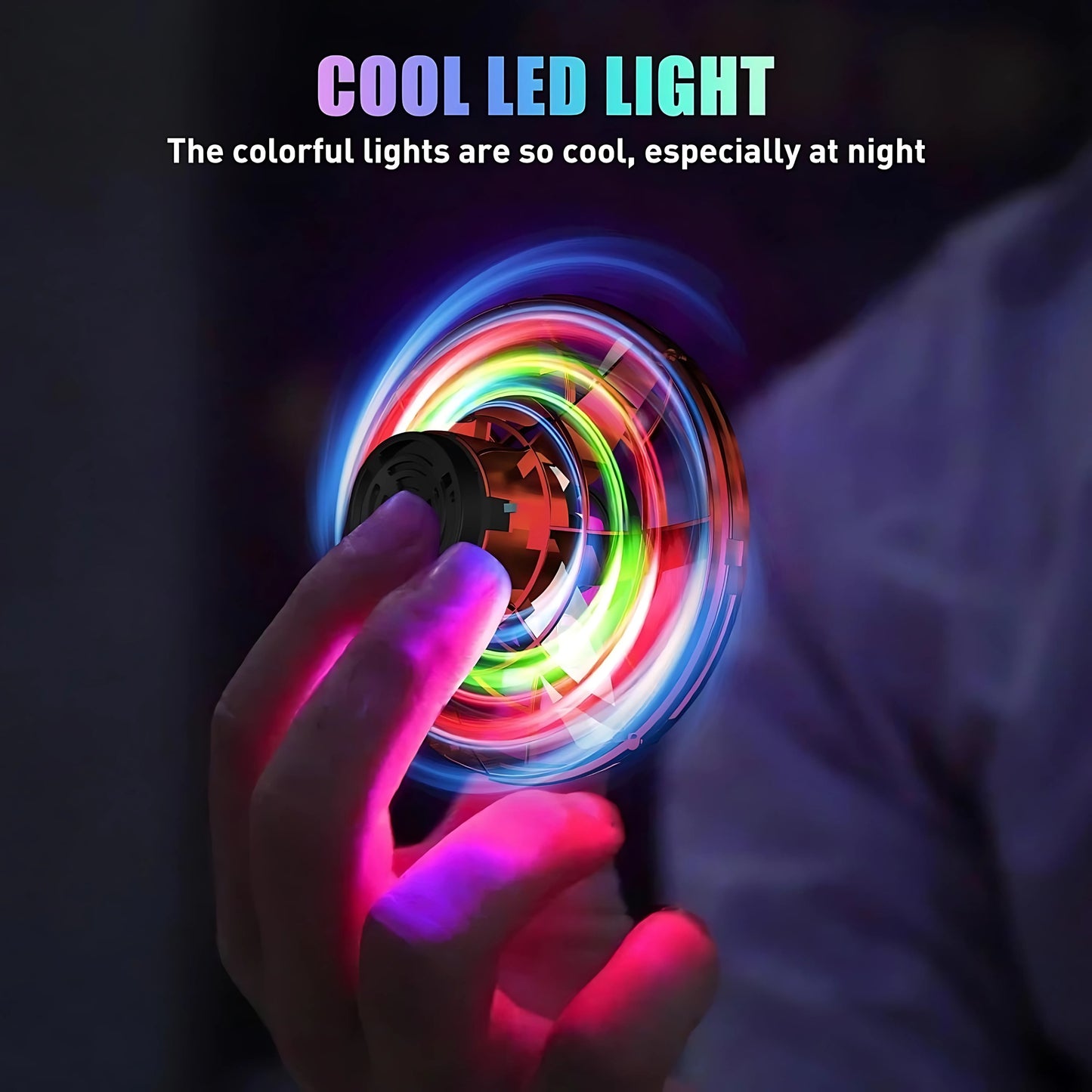 LED Flying Spinner I Fingertip Upgrade Flight I Mini UFO Drone Flying Spinner