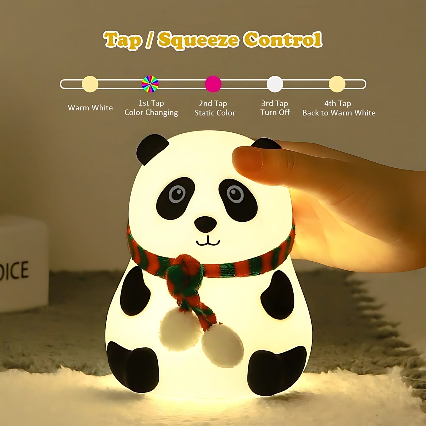 Rechargeable Silicone Panda Light (Multi-Color LED)