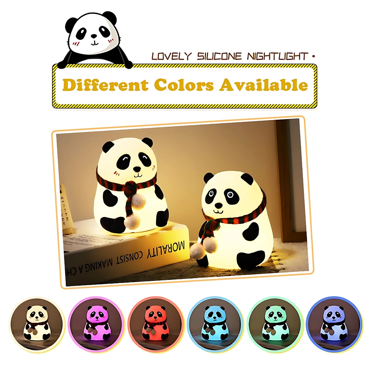 Rechargeable Silicone Panda Light (Multi-Color LED)